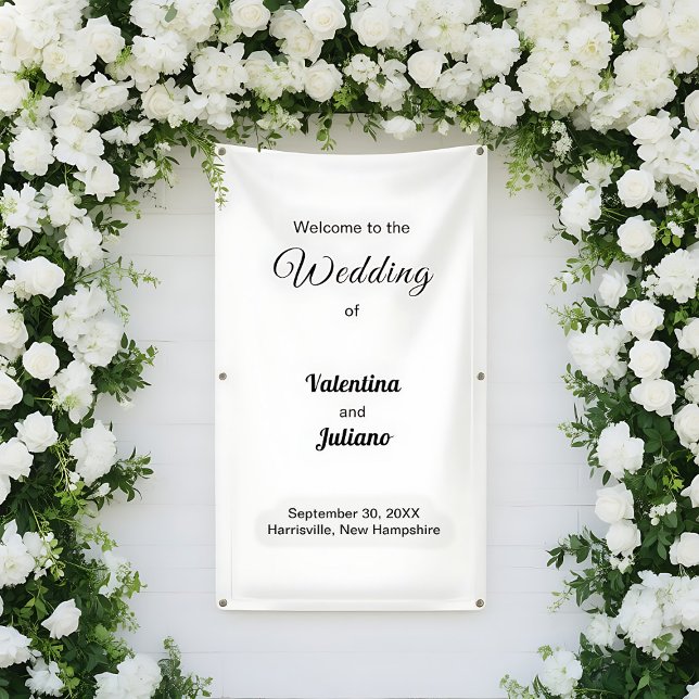 Black and White Wedding Portrait Banner (Typography style black and white wedding portrait banner)