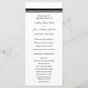 Black and White Wedding Program