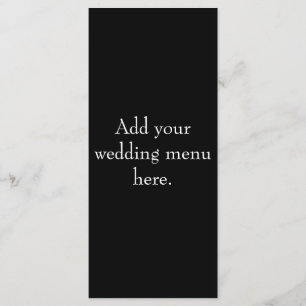 Black and White Wedding Reception Menu Cards
