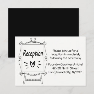 Black and White Wedding Reception Sign Easel Invitation
