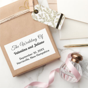 Black and White Wedding Rectangle Sticker
