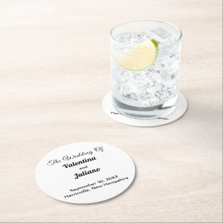 Black and White Wedding Round Coaster
