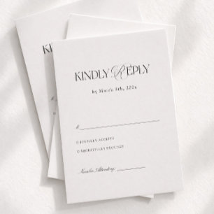 Black and White Wedding RSVP  Enclosure Card