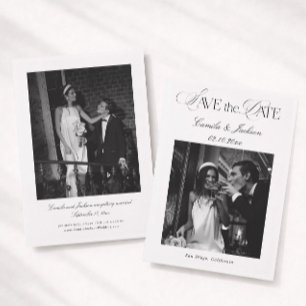 Black and White Wedding Save the Date Invitation