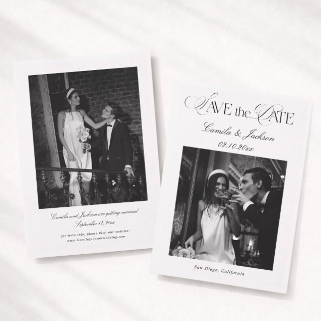 Black and White Wedding Save the Date Invitation (Creator Uploaded)