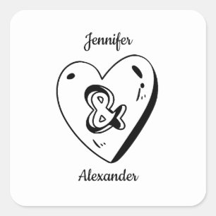 Black and White Wedding Sticker