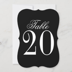 Black and White Wedding Table Number Card