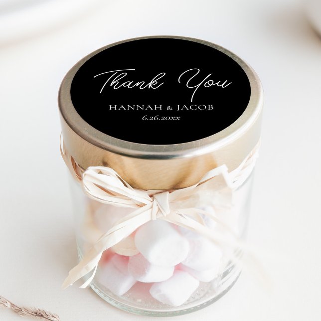 Black and White Wedding Thank You Favour Sticker (Creator Uploaded)