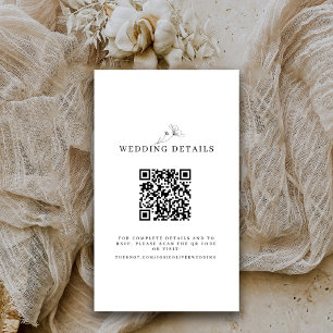 Black and White Wedding Website QR Code Enclosure Card