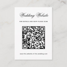 Black and White Wedding Website QR Code Minimalist