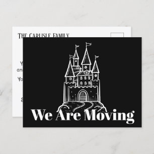 Black And White We're Moving Address Announcement  Postcard