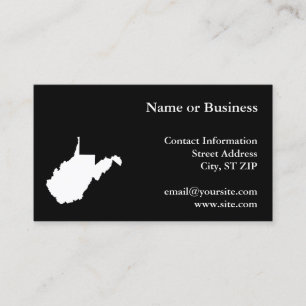 Black and White West Virginia Local Business Card