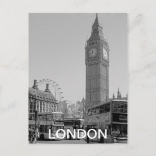 Black and white Westminster London postcard