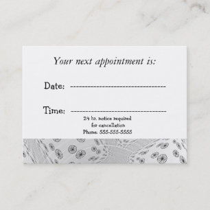 Black and White Wheels Medical Appointment Card