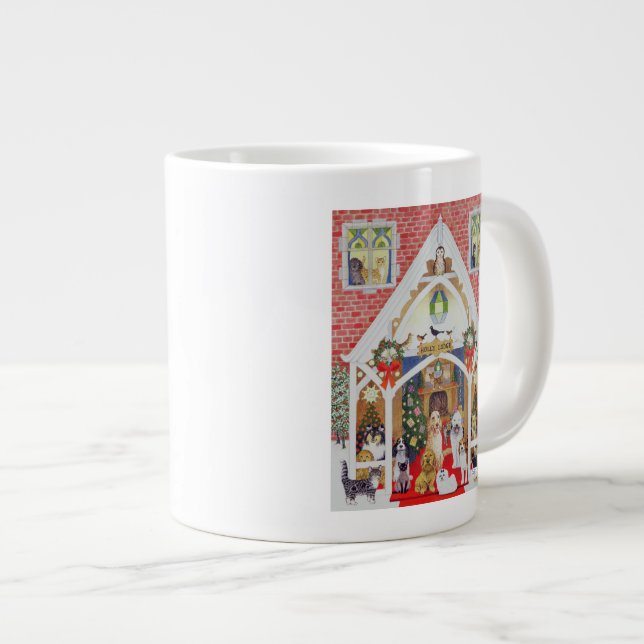 Black and white whiskers large coffee mug (Front Right)