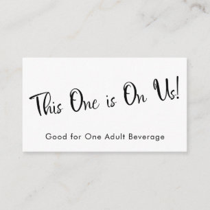 Black and White White Drink Tickets Insert Cards