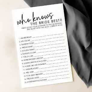 Black and White Who Know The Bride Best Game