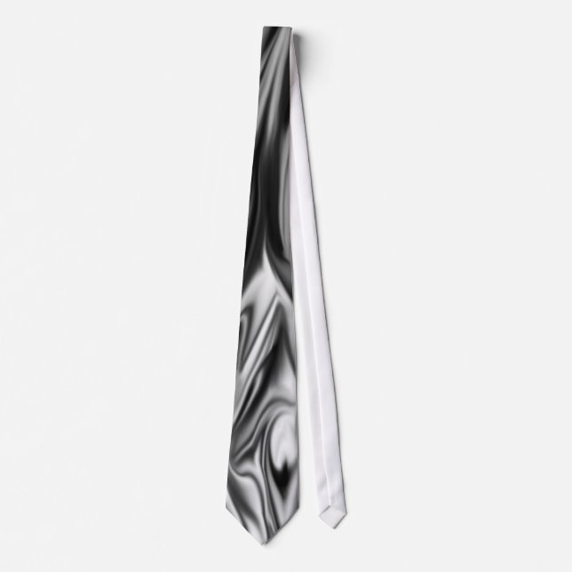 Black and White Whorl Silk Necktie (Front)