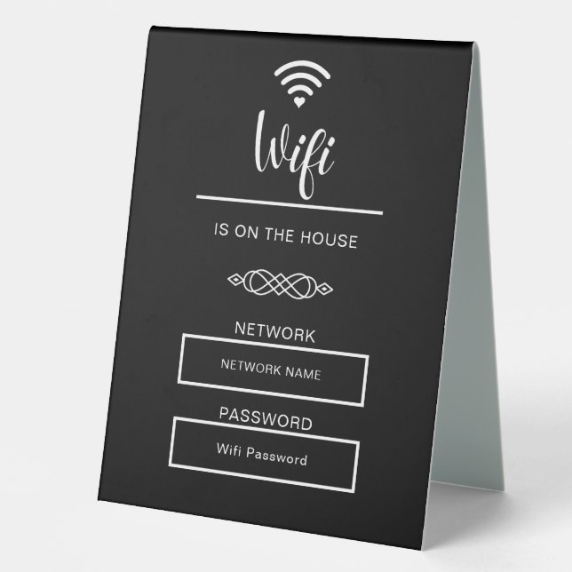 Black and White Wifi Password for Home (Front)