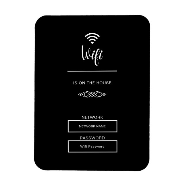 Black and White Wifi Password for Home Magnet (Vertical)