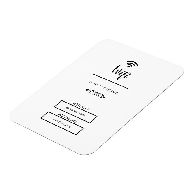 Black and White Wifi Password for Home Magnet (Left Side)