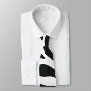Black and White Wild Animal Print Tie