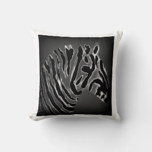 Black and White Wild Animal Zebra Cushion