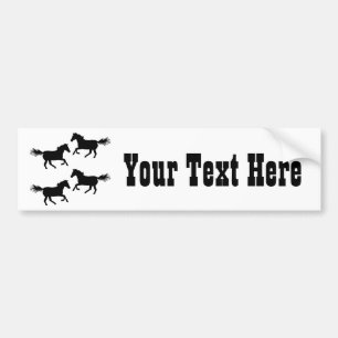 Black and White Wild Horses Bumper Sticker