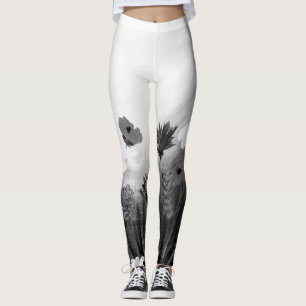 Black and White wildflowers Leggings