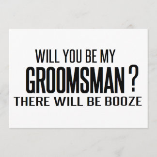 black and white will you be my groomsman? wedding invitation