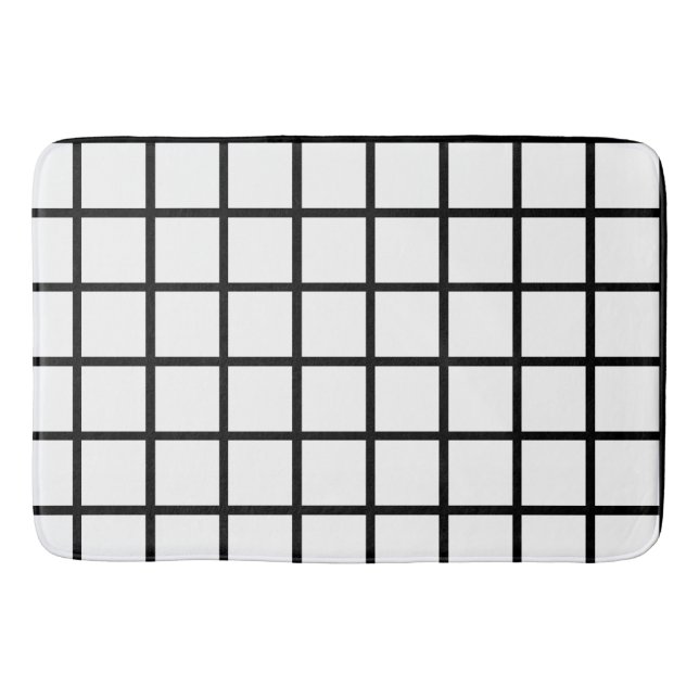 Black and White Window Pane  Bath Mat (Front)