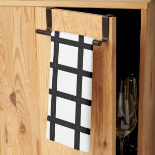 Black and White Window Pane  Tea Towel