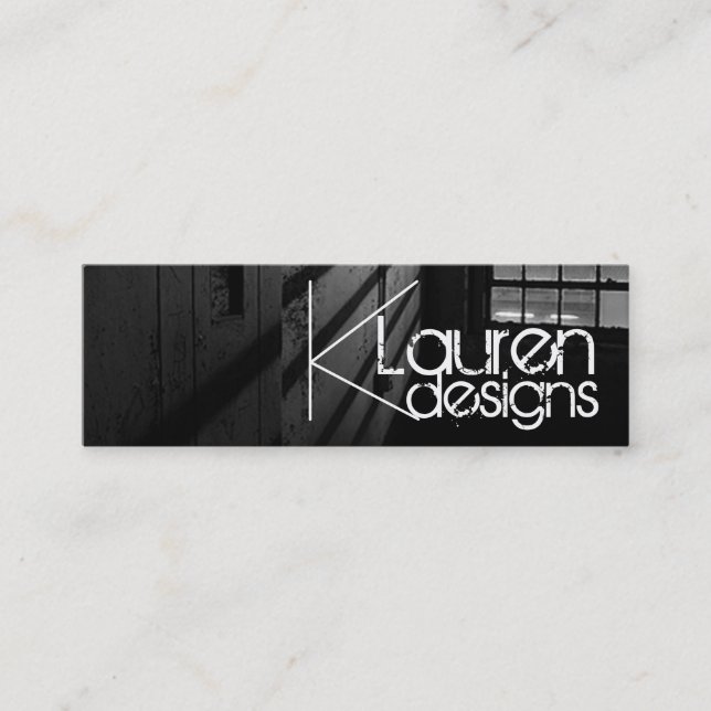 black and white window skinny business card (Front)