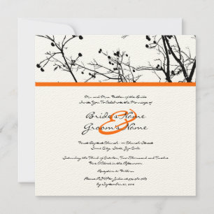 Black and White Winter Tree Wedding Invitation