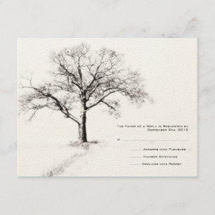 Black and White Winter Wedding Invitation RSVP
