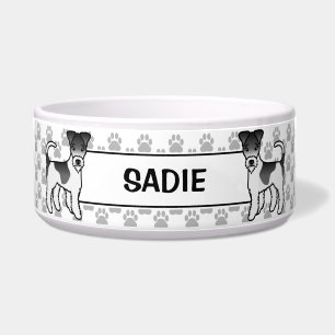 Black And White Wire Fox Terrier And Paws & Name