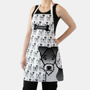 Black And White Wire Fox Terrier Cute Dog & Name Apron