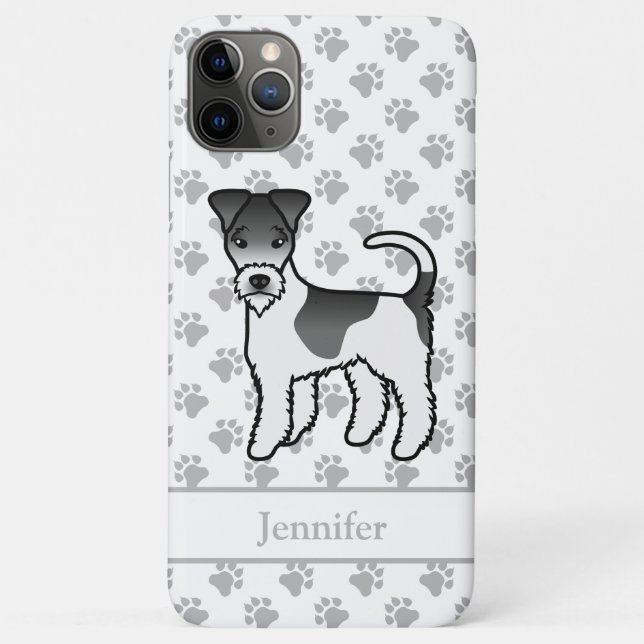 Black And White Wire Fox Terrier Cute Dog & Name Case-Mate iPhone Case (Back)