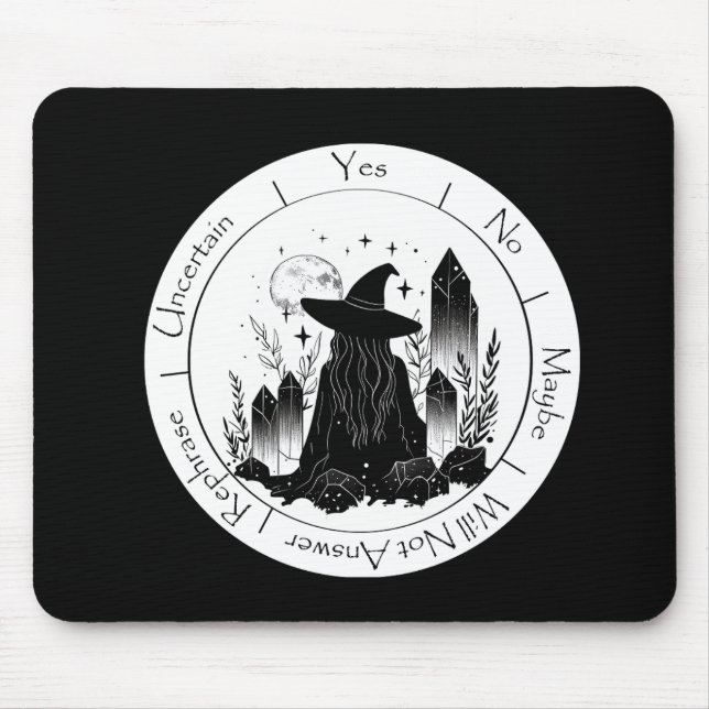 Black and White Witch Pendulum Board  Mouse Pad (Front)