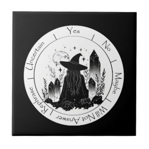 Black and White Witch Pendulum    Ceramic Tile