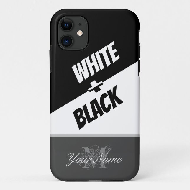 Black and White with an elegant Monogram! Case-Mat Case-Mate iPhone Case (Back)
