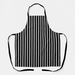 black and white with black pinstripes apron