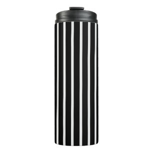black and white with black pinstripes thermal tumbler