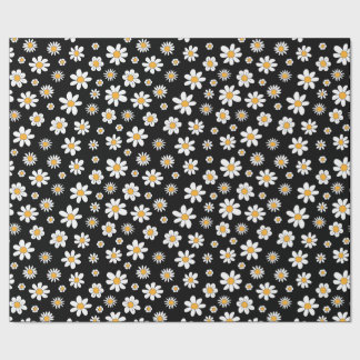 black and white with flowers wrapping paper