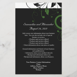 Black and White with Green Swirl Accent Flyer