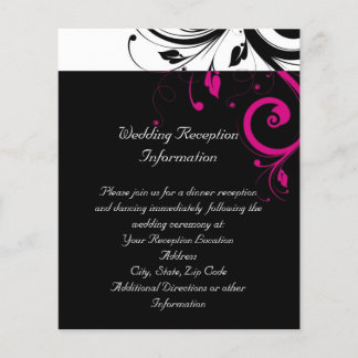 Black and White with Magenta Swirl Accent