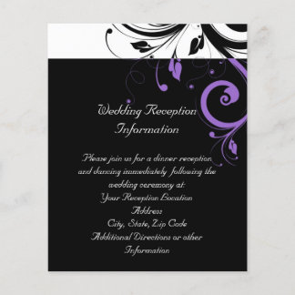 Black and White with Purple Swirl Accent