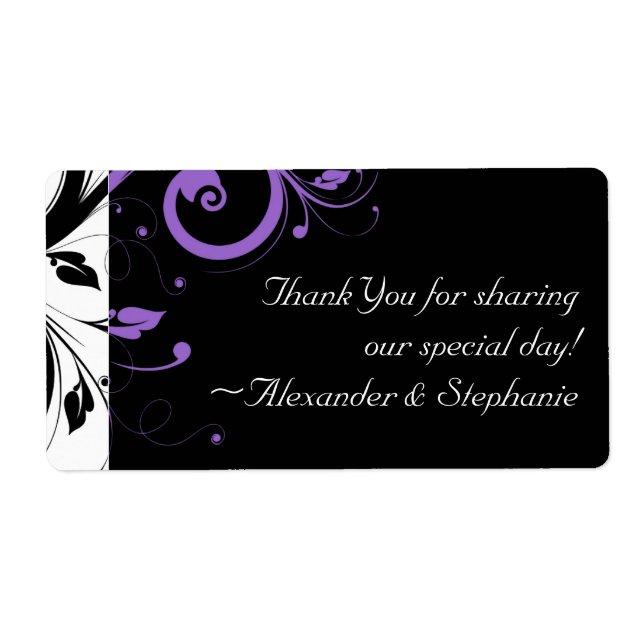 Black and White with Purple Swirl Accent (Front)
