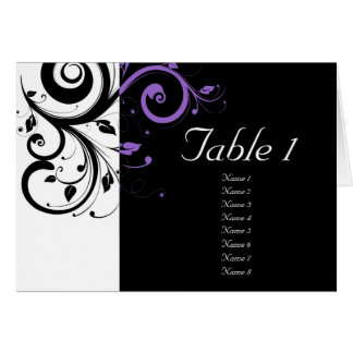 Black and White with Purple Swirl Accent