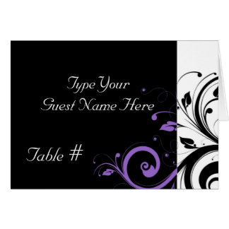 Black and White with Purple Swirl Accent